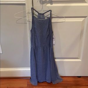 Abercrombie kids blue and white sleeveless dress